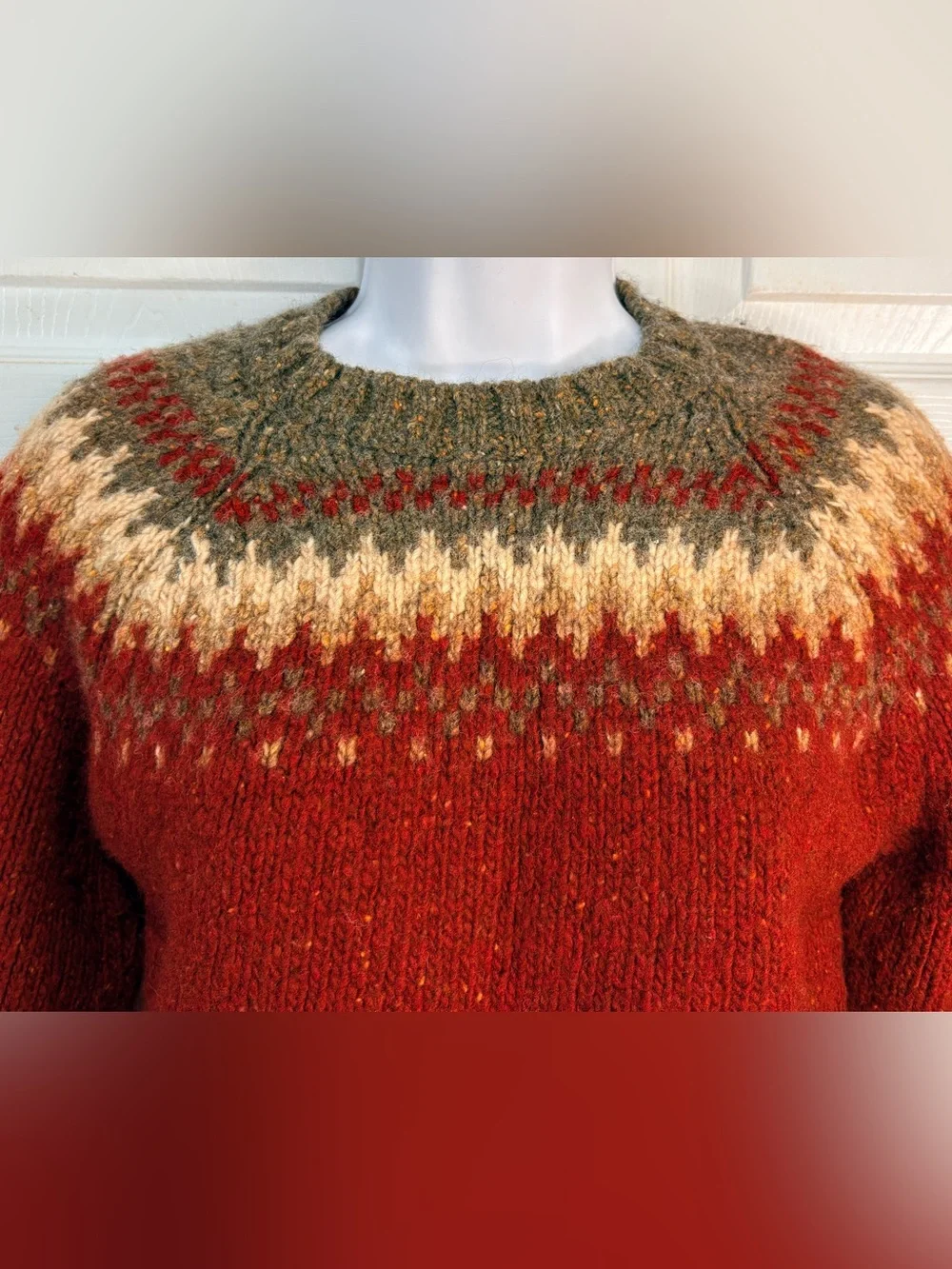 Vintage Abercrombie & Fitch Wool Blend Fair Isle Nordic Sweater Medium